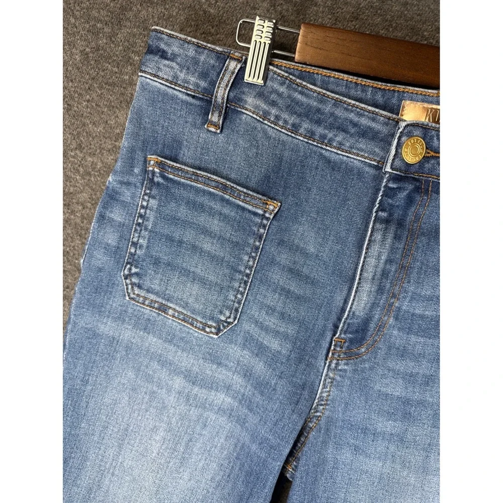 NWT‎ Kut From The Kloth Ana High Rise Flare Jeans Indigo Patch Pocket Size 16